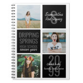 Black 3-Foto Fun Boxes Class Year Notebook Notizblock (Vorderseite)