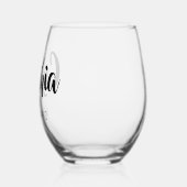 Black 3D Modern Name Bridesmaid Weinglas Ohne Stiel (Links)