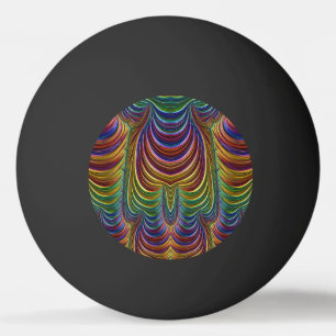 BLACK ~ 3D Multicolor ~ Fraktal Design ~ Tischtennisball