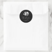 Black 40. Geburtstag Vielen Dank Runder Aufkleber (Tasche)