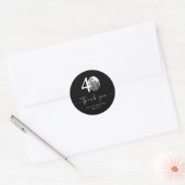 Black 40. Geburtstag Vielen Dank Runder Aufkleber (Umschlag)