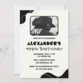 Black 43. Geburtstag Einladungen Männer Einfaches  (Vorderseite)