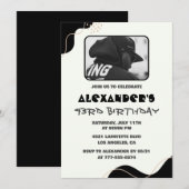 Black 43. Geburtstag Einladungen Männer Einfaches  (Vorne/Hinten)
