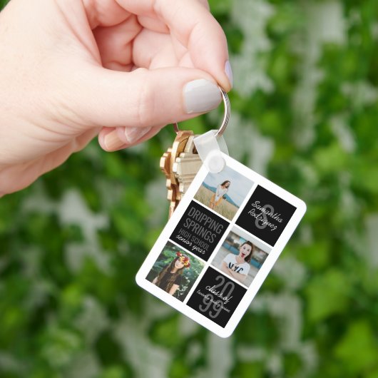 Black 4-Foto Fun Boxes Class Year Schlüsselanhänge Schlüsselanhänger (Hand)