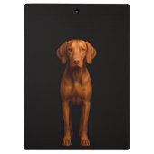 Black 4 Luxe Clipboard, Agile Vizsla Dog Klemmbrett (Rückseite)