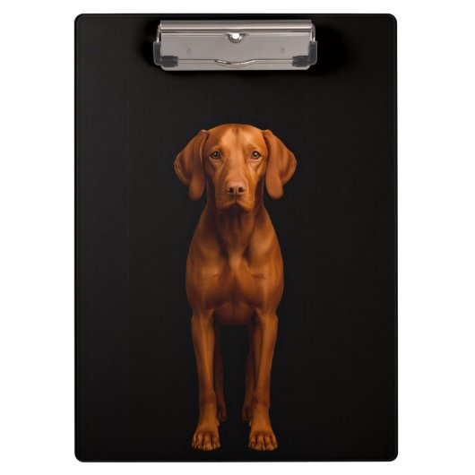 Black 4 Luxe Clipboard, Agile Vizsla Dog Klemmbrett (Vorderseite)