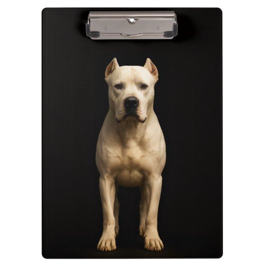 Black 4 Luxe Clipboard, Bold Dogo Argentino Klemmbrett (Vorderseite)