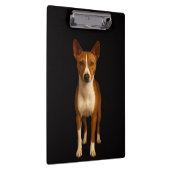 Black 4 Luxe Clipboard, Classy Basenji Dog Klemmbrett (Rechts)