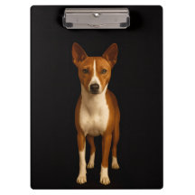 Black 4 Luxe Clipboard, Classy Basenji Dog