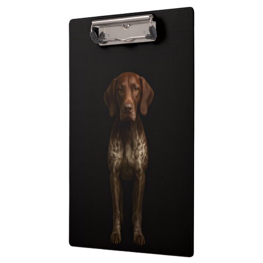 Black 4 Luxe Clipboard, German Pointer Dog Klemmbrett (Links)