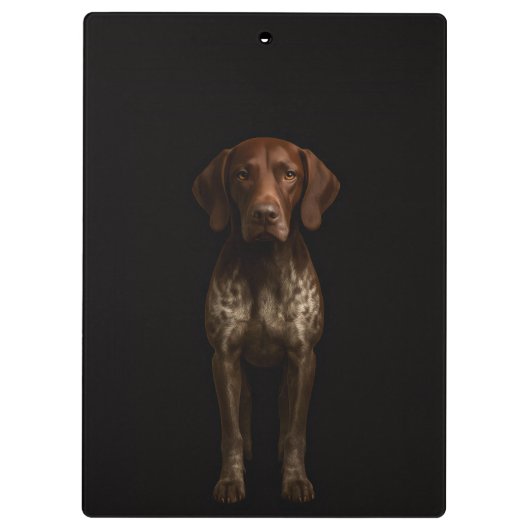 Black 4 Luxe Clipboard, German Pointer Dog Klemmbrett (Rückseite)