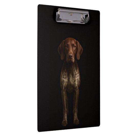 Black 4 Luxe Clipboard, German Pointer Dog Klemmbrett (Rechts)