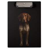 Black 4 Luxe Clipboard, German Pointer Dog Klemmbrett (Vorderseite)