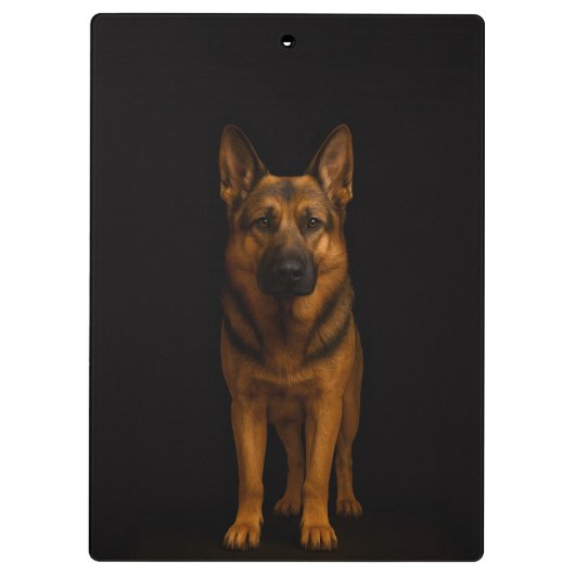 Black 4 Luxe Clipboard, German Shepherd Dog Klemmbrett (Rückseite)