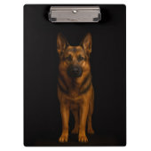 Black 4 Luxe Clipboard, German Shepherd Dog Klemmbrett (Vorderseite)