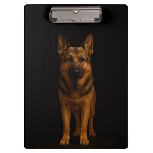 Black 4 Luxe Clipboard, German Shepherd Dog Klemmbrett (Vorderseite)