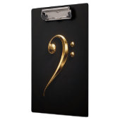 Black 4 Luxe Clipboard, Golden Bass Clef Klemmbrett (Links)