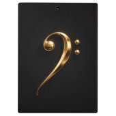 Black 4 Luxe Clipboard, Golden Bass Clef Klemmbrett (Rückseite)