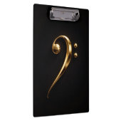 Black 4 Luxe Clipboard, Golden Bass Clef Klemmbrett (Rechts)