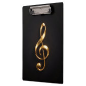 Black 4 Luxe Clipboard, Golden Treble Clef Klemmbrett (Links)
