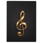 Black 4 Luxe Clipboard, Golden Treble Clef Klemmbrett (Rückseite)