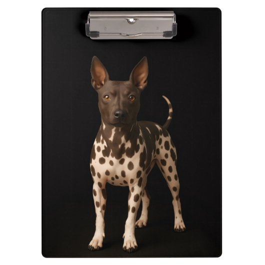 Black 4 Luxe Clipboard, Hairless Terrier Dog Klemmbrett (Vorderseite)