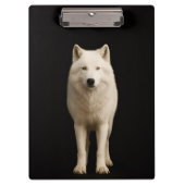 Black 4 Luxe Clipboard, Ivory Arctic Wolf Klemmbrett (Vorderseite)