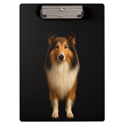 Black 4 Luxe Clipboard, Loyal Collie Dog Klemmbrett (Vorderseite)