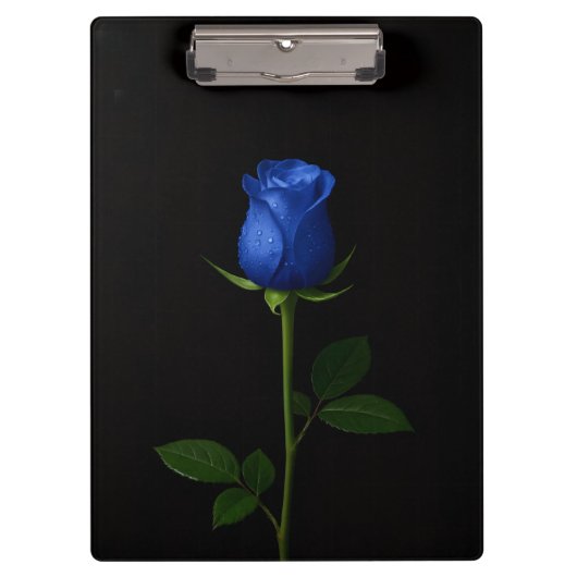 Black 4 Luxe Clipboard, Midnight Blue Rose Klemmbrett (Vorderseite)