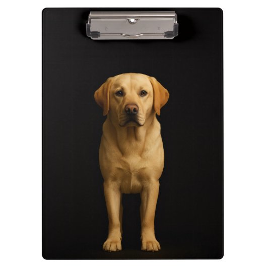 Black 4 Luxe Clipboard, Minimalist Labrador Klemmbrett (Vorderseite)