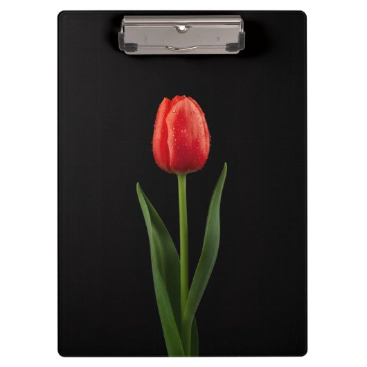 Black 4 Luxe Clipboard, Ruby Red Tulip Klemmbrett (Vorderseite)