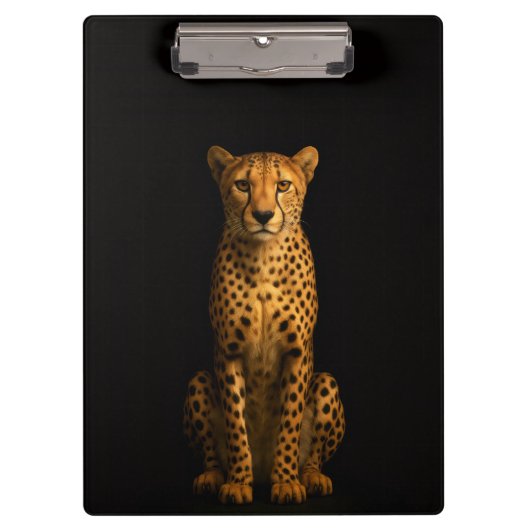Black 4 Luxe Clipboard, Sleek Cheetah Klemmbrett (Vorderseite)