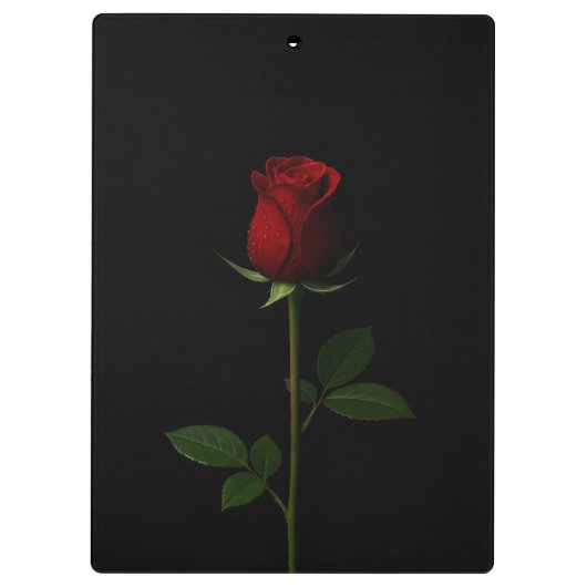 Black 4 Luxe Clipboard, Velvet Red Rose Klemmbrett (Rückseite)