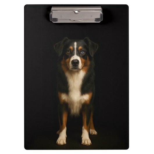 Black 4 Luxe Clipboard, Wise Australian Shepherd Klemmbrett (Vorderseite)