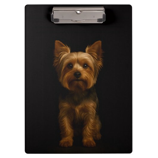 Black 4 Luxe Clipboard, Yorkshire Terrier Klemmbrett (Vorderseite)