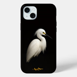 Black 4 Luxe, Elegant Snowy Egret Case-Mate iPhone Hülle