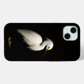 Black 4 Luxe, Elegant Snowy Egret Case-Mate iPhone Hülle (Rückseite (Horizontal))