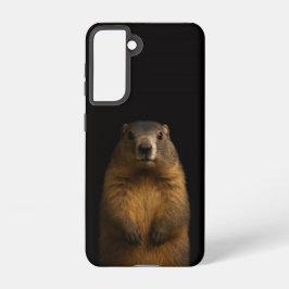 Black 4 Luxe Galaxy S21 Case, Fluffy Marmot Samsung Galaxy Hülle