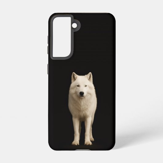 Black 4 Luxe Galaxy S21 Case, Ivory Arctic Wolf Samsung Galaxy Hülle (Rückseite)
