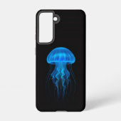 Black 4 Luxe Galaxy S21 Case, Neon Blue Jellyfish Samsung Galaxy Hülle (Rückseite)