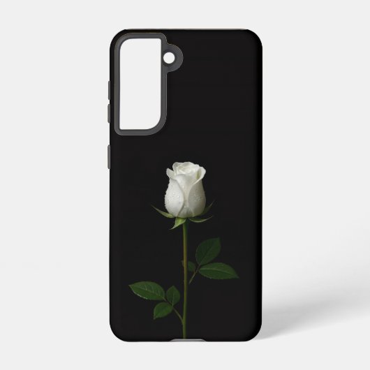 Black 4 Luxe Galaxy S21 Case, Pure White Rose Samsung Galaxy Hülle (Rückseite)