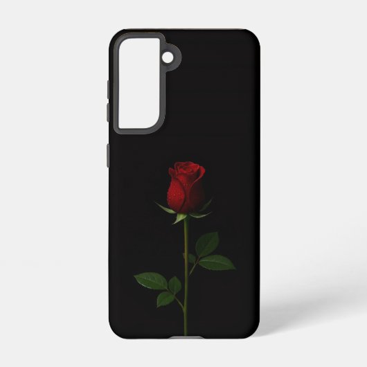 Black 4 Luxe Galaxy S21 Case, Velvet Red Rose Samsung Galaxy Hülle (Rückseite)