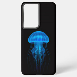 Black 4 Luxe Galaxy S21 Plus, Blue Jellyfish Samsung Galaxy Hülle