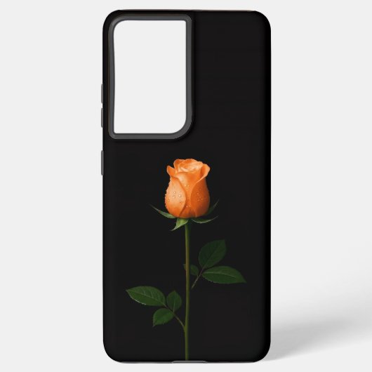 Black 4 Luxe Galaxy S21 Plus, Sunset Orange Rose Samsung Galaxy Hülle (Rückseite)