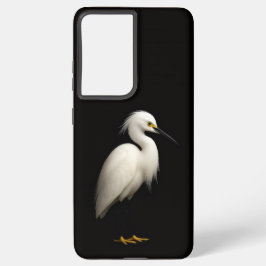 Black 4 Luxe Galaxy S21 Ultra, Elegant Snowy Egret Samsung Galaxy Hülle