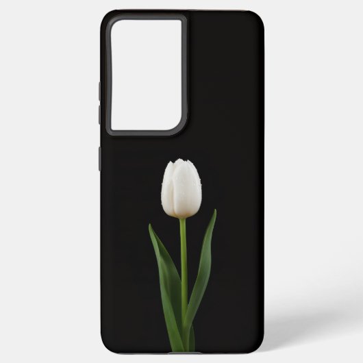 Black 4 Luxe Galaxy S21 Ultra, Pearl White Tulip Samsung Galaxy Hülle (Rückseite)