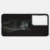 Black 4 Luxe Galaxy S21 Ultra, Russian Blue Cat Samsung Galaxy Hülle (Linke Seite)