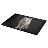 Black 4 Luxe Glass board Ivory Arctic Fox Schneidebrett (Ecke)