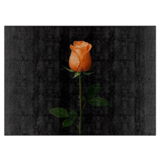Black 4 Luxe Glass board Sunset Orange Rose Schneidebrett (Vorderseite)