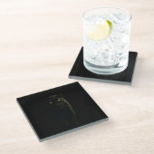 Black 4 Luxe Glass coaster, Black Panther Glasuntersetzer (Schrägansicht)